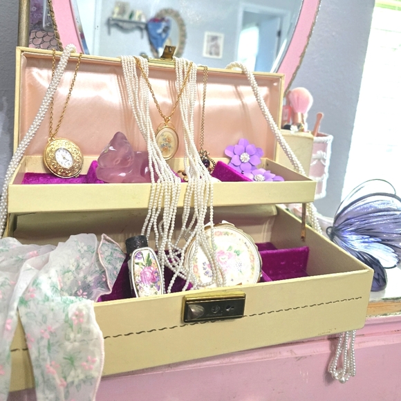 Vtg Purple Jewelry Box - Picture 2 of 11